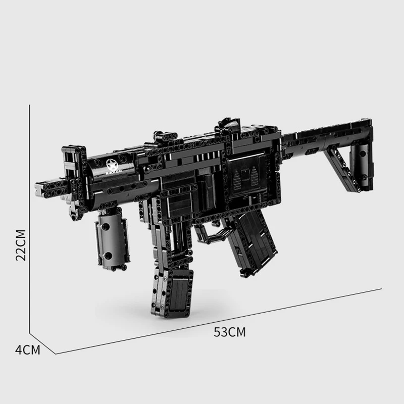 Mould King Compatible MOC-29369 MP5 Submachine Gun Model with Power Motorized Gun Building Blocks Bricks Boys Christmas Toys
Mould King Compatible MOC-29369 MP5 Submachine Gun Model with Power Motorized Gun Building Blocks Bricks Boys Christmas Toys