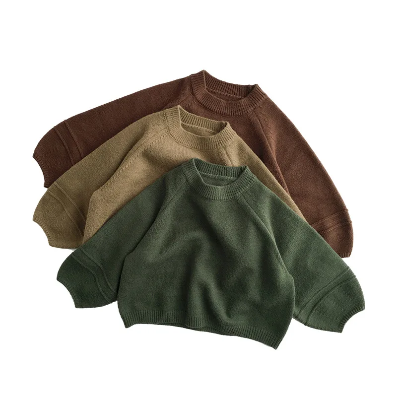 Boys and Girls Autumn Knitted Sweater Mori Korean Lantern Sleeve Sweater Children Bottoming Sweaters Kids Pullover Clothes 1-6y 
Boys and Girls Autumn Knitted Sweater Mori Korean Lantern Sleeve Sweater Children Bottoming Sweaters Kids Pullover Clothes 1-6y