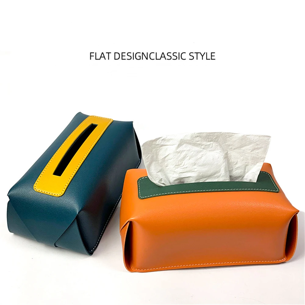 Rectangular Color Matching Leather Tissue Box PU Leather Retro Napkin Box Household Kitchen Storage Box Car Box Waterproof Box
Rectangular Color Matching Leather Tissue Box PU Leather Retro Napkin Box Household Kitchen Storage Box Car Box Waterproof Box