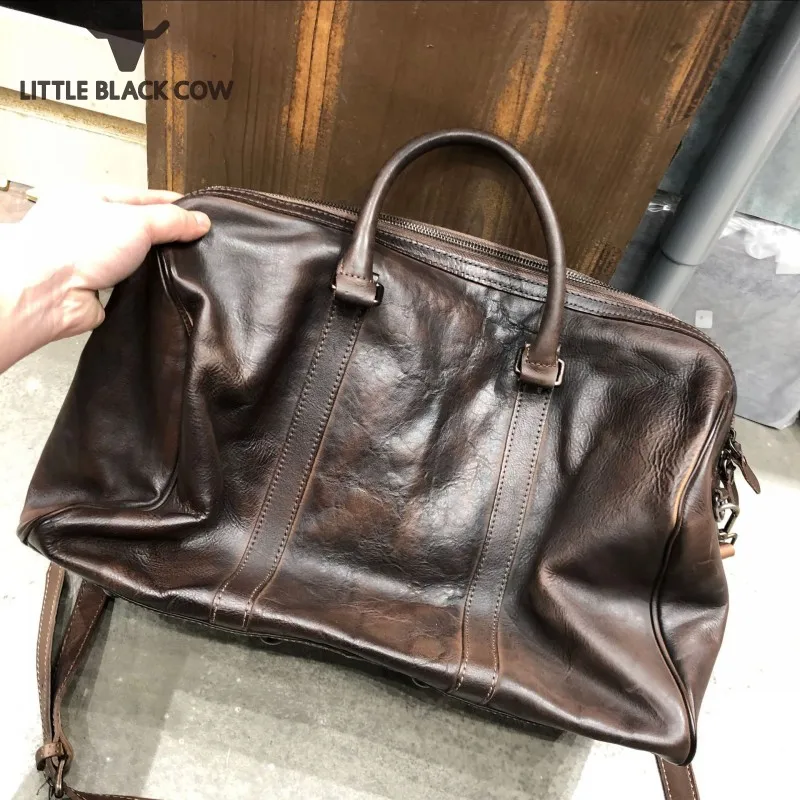 Handmade Mens Cowhide Genuine Leather Handbag Casual Totes Large Capacity High Quality Leather Vintage Travel Bags Shoulder Bag
Handmade Mens Cowhide Genuine Leather Handbag Casual Totes Large Capacity High Quality Leather Vintage Travel Bags Shoulder Bag