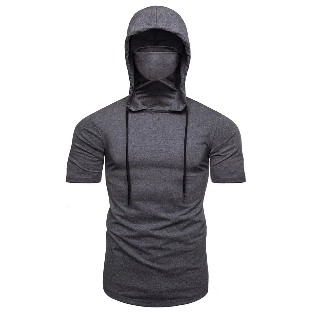 Men's drawstring hooded custom T-shirt shirt casual solid color stitching short-sleeved shirt lapel
Men's drawstring hooded custom T-shirt shirt casual solid color stitching short-sleeved shirt lapel
