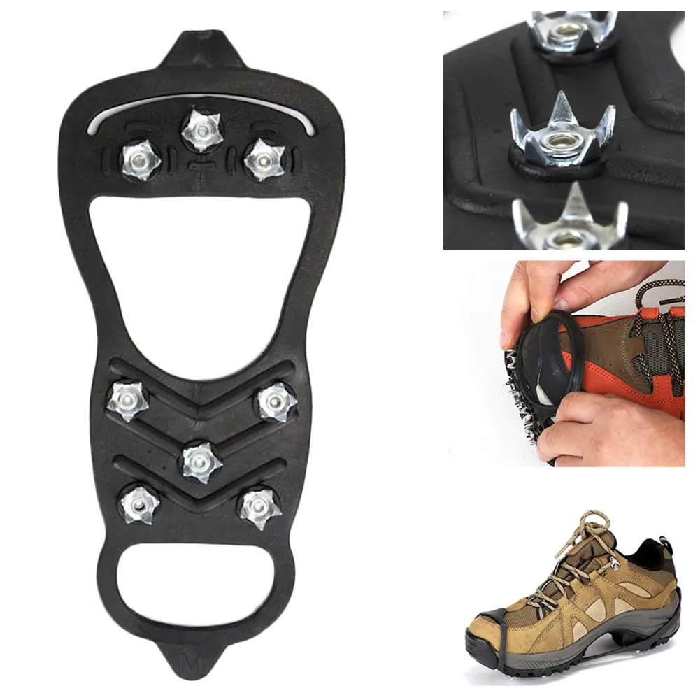 8-tooth non-slip crampons, anti-falling on snow and ice. Simple winter hiking crampons suitable for camping and mountaineering
8-tooth non-slip crampons, anti-falling on snow and ice. Simple winter hiking crampons suitable for camping and mountaineering