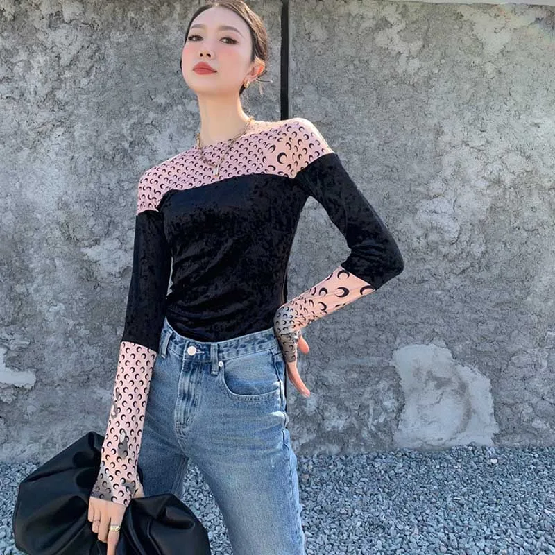 2021 Designer Moon Print T Shirt Women Round Neck Long Sleeves Top Splicing T Shirt Summer Women Underwear Clothing
2021 Designer Moon Print T Shirt Women Round Neck Long Sleeves Top Splicing T Shirt Summer Women Underwear Clothing
