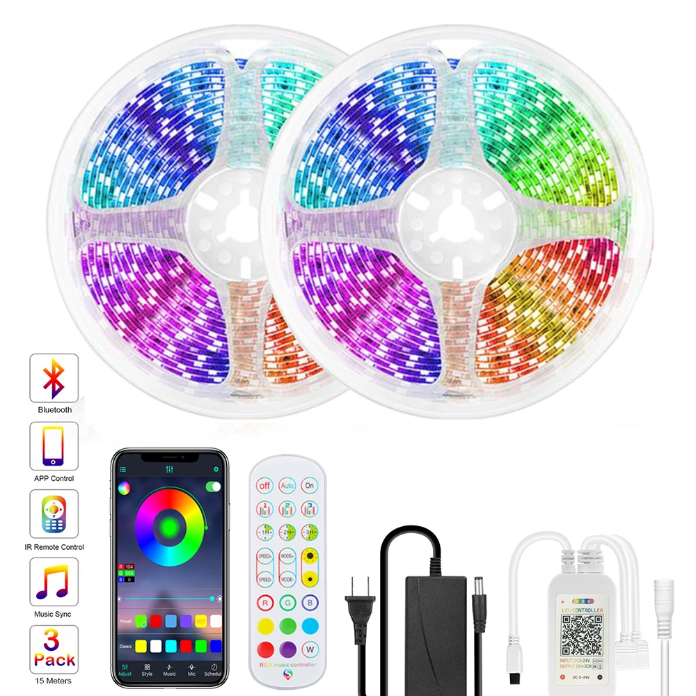 5 м 10 м Светодиодные полосы ТВ задняя светильник RGB 5050 работы при прослушивании музыки по Bluetooth контроллер открытый светильник ing Gamer Led настен...
5 м 10 м Светодиодные полосы ТВ задняя светильник RGB 5050 работы при прослушивании музыки по Bluetooth контроллер открытый светильник ing Gamer Led настен...
