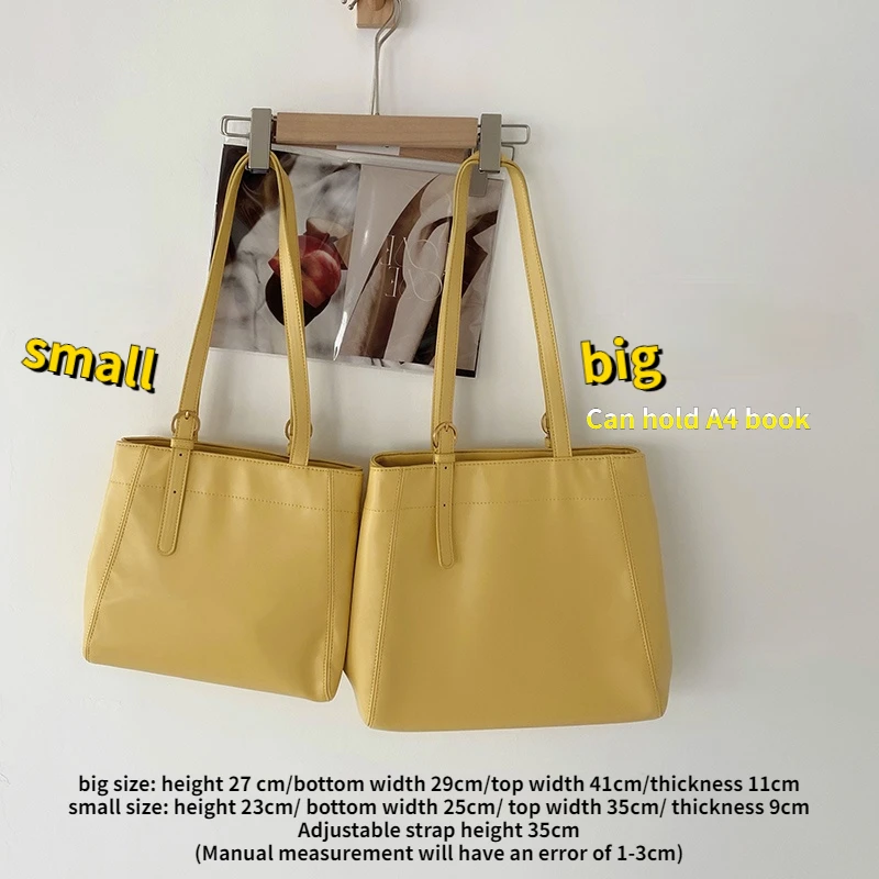 Large Capacity Women Casual Tote for Travel Soft PU Leather Female Shoulder Underarm Bag Retro Solid Color Ladies Yellow Handbag
Large Capacity Women Casual Tote for Travel Soft PU Leather Female Shoulder Underarm Bag Retro Solid Color Ladies Yellow Handbag