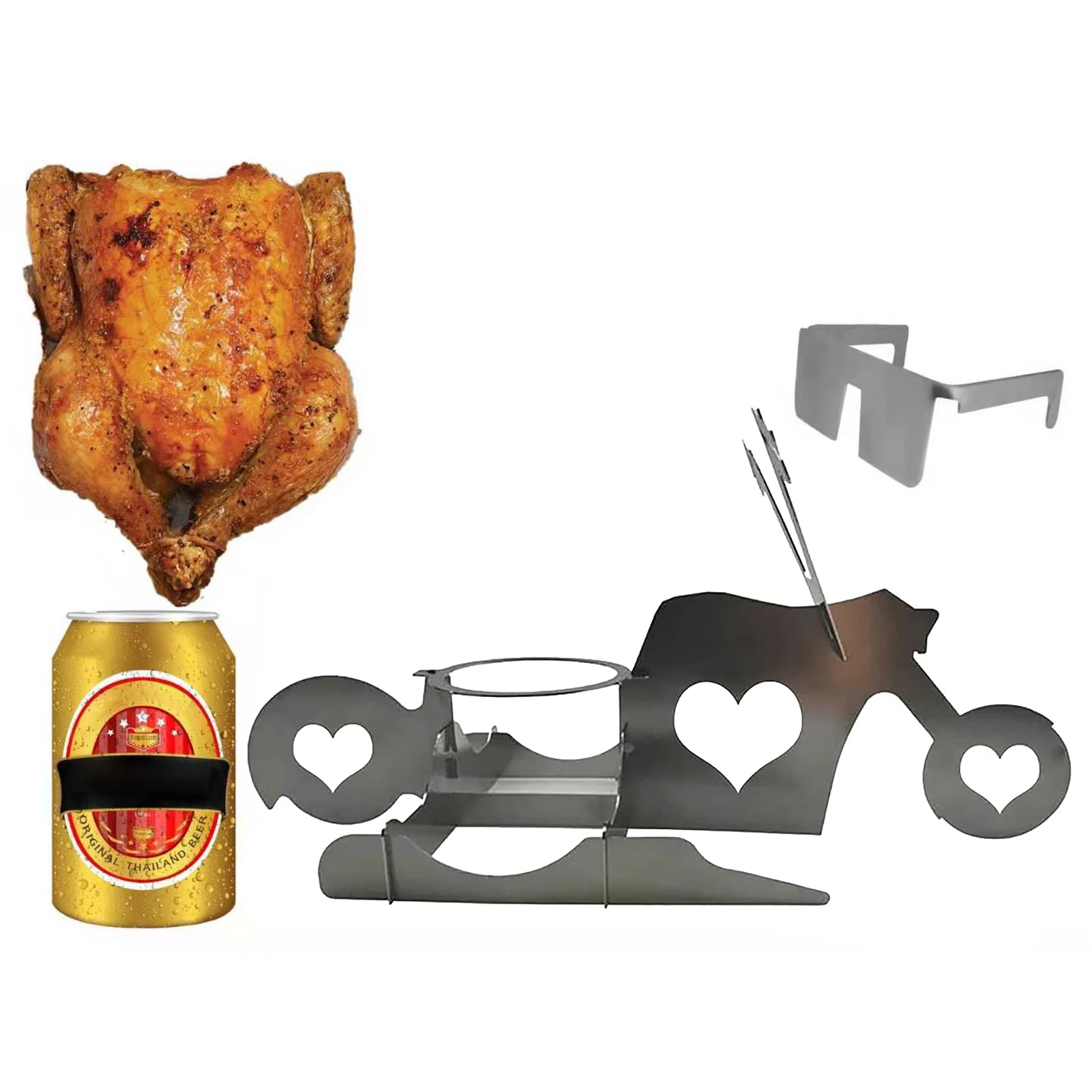 Stainless Steel Motorbike Beer Can Holder Stand Chicken Roasting Rack for BBQ Chicken Roasting Rack For Outdoor BBQ Universal
Stainless Steel Motorbike Beer Can Holder Stand Chicken Roasting Rack for BBQ Chicken Roasting Rack For Outdoor BBQ Universal