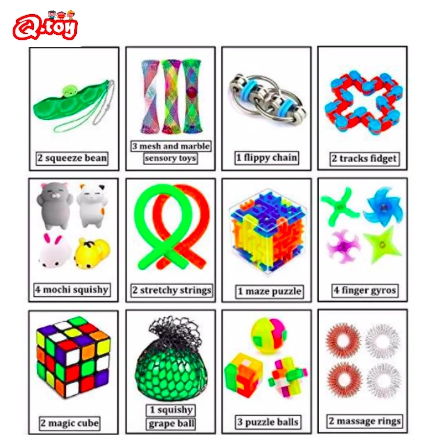 Fitget Toys Pack Set Fidget Spinner Squeeze Ball Bean Mesh Marble Sensory Toys Flippy Chain Tracks Finger Gyros Squishy Grape
Fitget Toys Pack Set Fidget Spinner Squeeze Ball Bean Mesh Marble Sensory Toys Flippy Chain Tracks Finger Gyros Squishy Grape