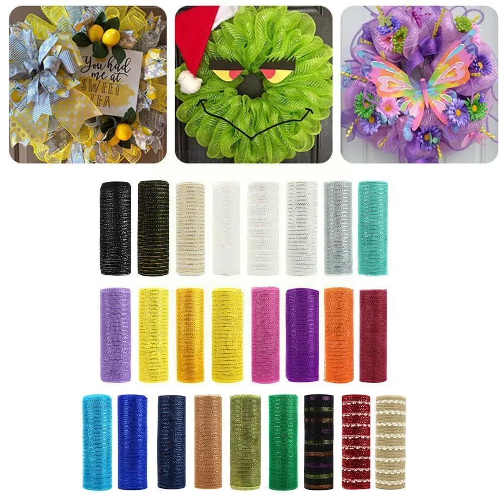 Mesh Ribbon Home Wedding Decor Poly Mesh Ribbon with Metallic Foil Each Roll for Wreaths Bows Wrapping Christmas Decoration O3H5
Mesh Ribbon Home Wedding Decor Poly Mesh Ribbon with Metallic Foil Each Roll for Wreaths Bows Wrapping Christmas Decoration O3H5