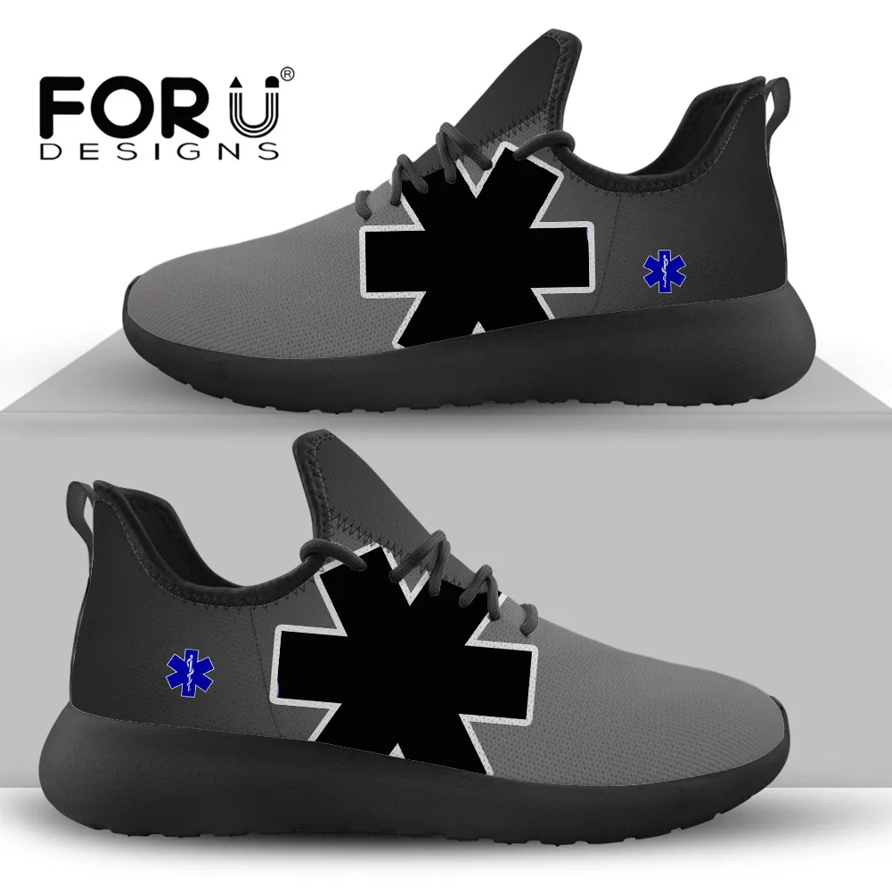 FORUDESIGNS Mesh Knit Flat Women Shoes Paramedic EMT EMS Pattern Grey Leisure Sneakers Fashion Ladies Walking Lace-up Footwear
FORUDESIGNS Mesh Knit Flat Women Shoes Paramedic EMT EMS Pattern Grey Leisure Sneakers Fashion Ladies Walking Lace-up Footwear