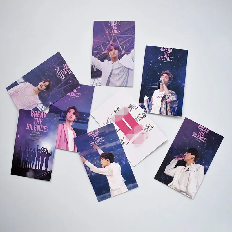 8Pcs/Set Kpop Bangtan Boys Break The Silence: The Movie Collection Postercard Photo Print Fashion Album Photocard for Fans Gifts
8Pcs/Set Kpop Bangtan Boys Break The Silence: The Movie Collection Postercard Photo Print Fashion Album Photocard for Fans Gifts