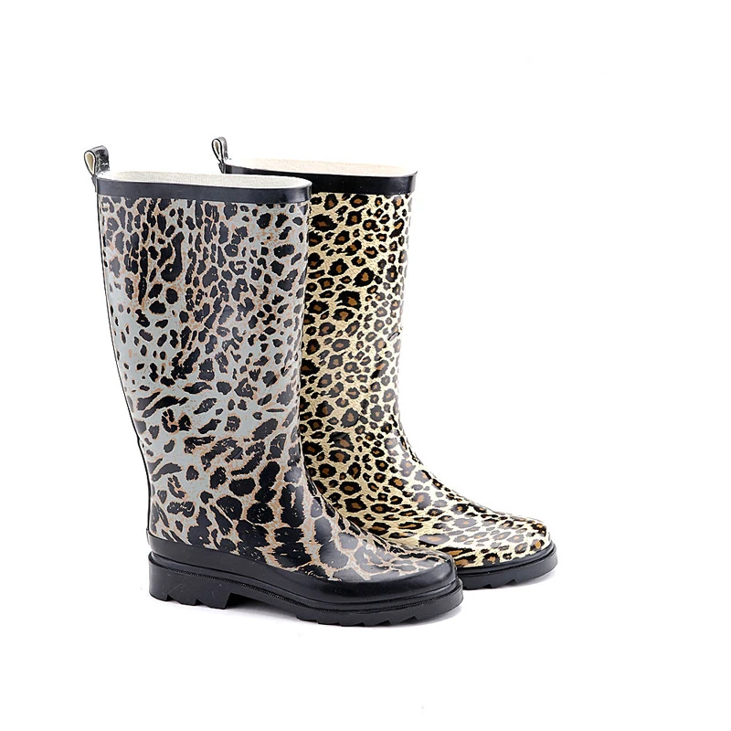 Factory price anti-water lightweight leopard and check print over ankle monogrammed rubber rain boots wholesale for women
Factory price anti-water lightweight leopard and check print over ankle monogrammed rubber rain boots wholesale for women