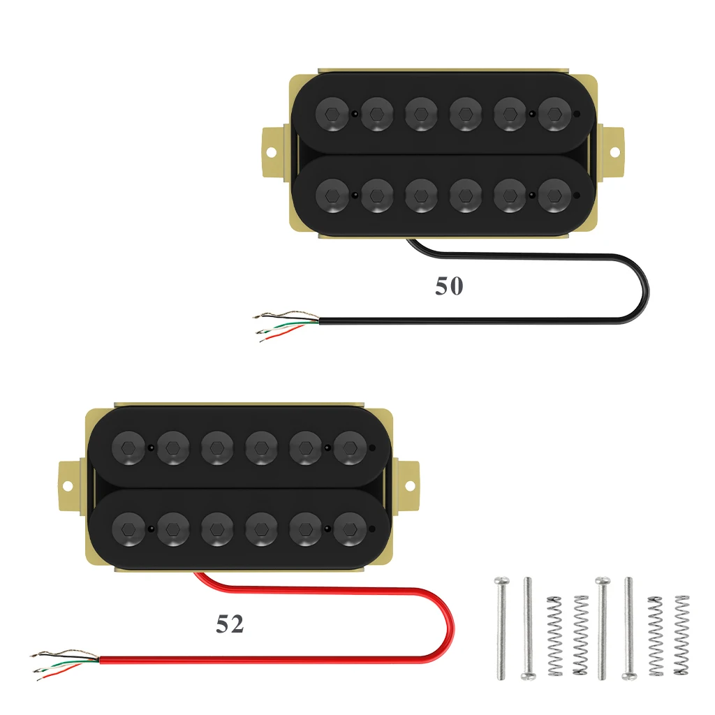 NAOMI 2pcs Ceramic Magnet Guitar Humbucker Pickup Neck&Bridge Set 50/52mm w/12 Umbrella SHCS Adjustable Pin-Black
NAOMI 2pcs Ceramic Magnet Guitar Humbucker Pickup Neck&Bridge Set 50/52mm w/12 Umbrella SHCS Adjustable Pin-Black