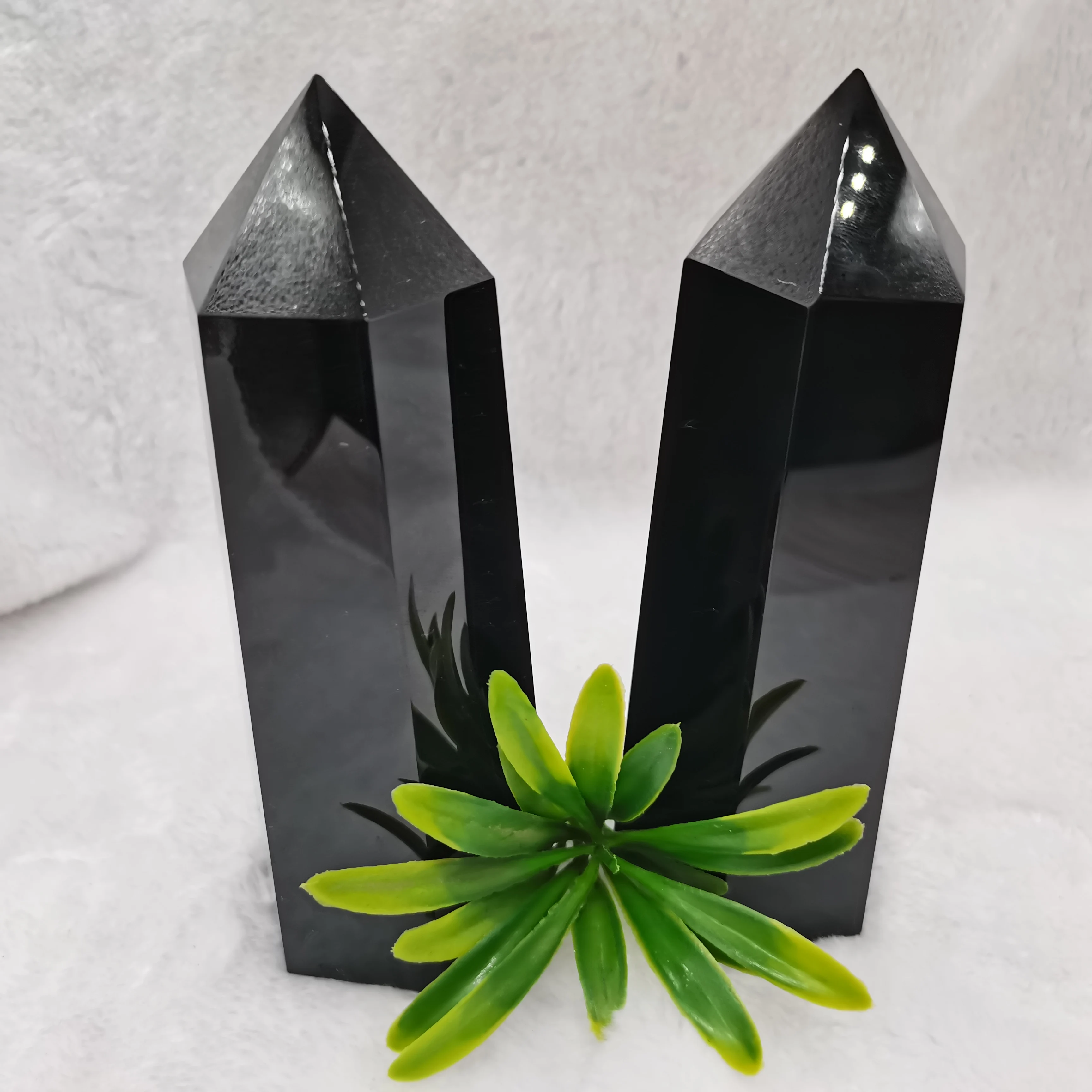 

15 cm Length AAA+ 100% Natural obsidian obelisk point quartz crystal wand healing 1pcs