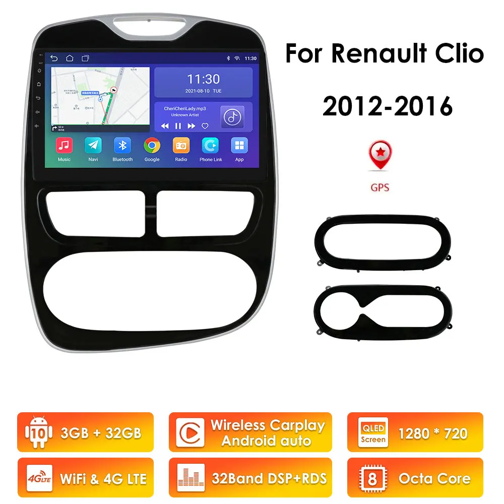 Автомагнитола 2 Din Восьмиядерный процессор 4G Android 10 0 GPS для RENAULT Clio 3 4 2012-2016