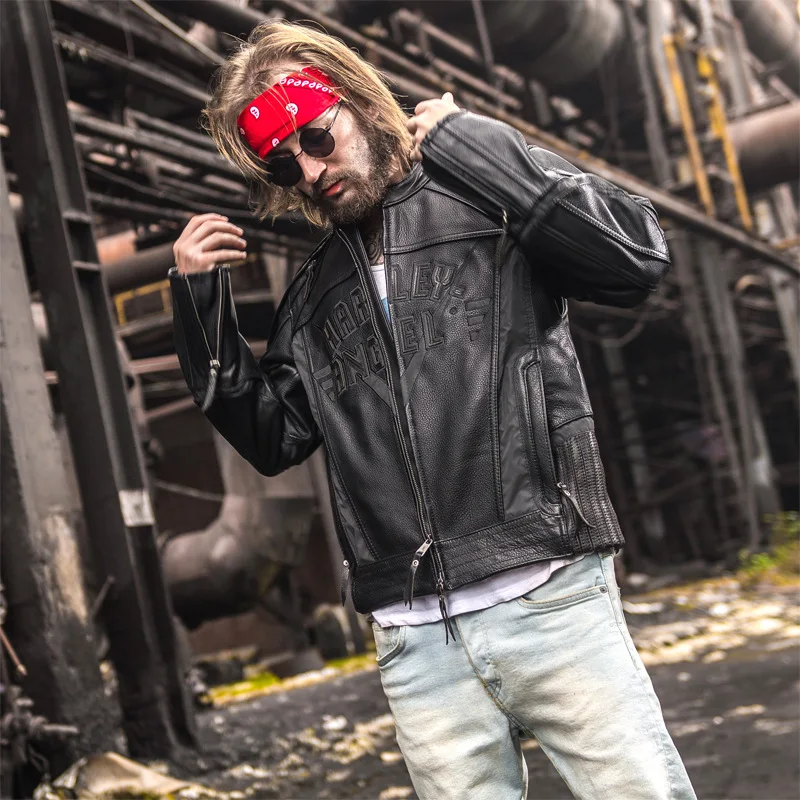 Jacket Men's Cow Genuine Leather Coat Reflective Motorcycle Biker Jackets Male Fashion Moto Coats Fast Ship Free
Jacket Men's Cow Genuine Leather Coat Reflective Motorcycle Biker Jackets Male Fashion Moto Coats Fast Ship Free