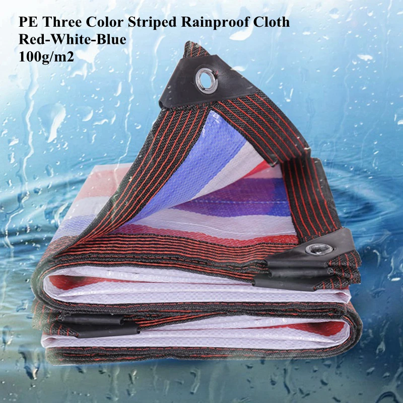PE 3-Colors Striped Rainproof Cloth Tarpaulin Dog House Shed Shading Sails Cover Waterproof Cloth Household Dust Cover 100g/m2 
PE 3-Colors Striped Rainproof Cloth Tarpaulin Dog House Shed Shading Sails Cover Waterproof Cloth Household Dust Cover 100g/m2
