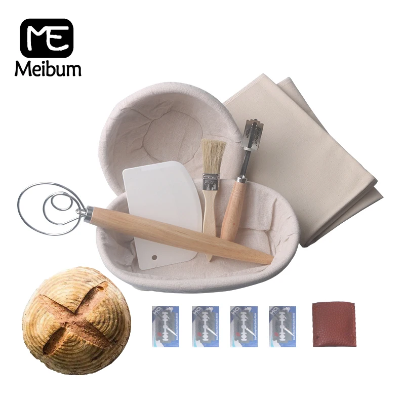 Meibum 7PCS Dough Fermentation Rattan Basket Knife Brush Linen Country Bread Baguette Banneton Brotform Proofing Proving Baskets 
Meibum 7PCS Dough Fermentation Rattan Basket Knife Brush Linen Country Bread Baguette Banneton Brotform Proofing Proving Baskets