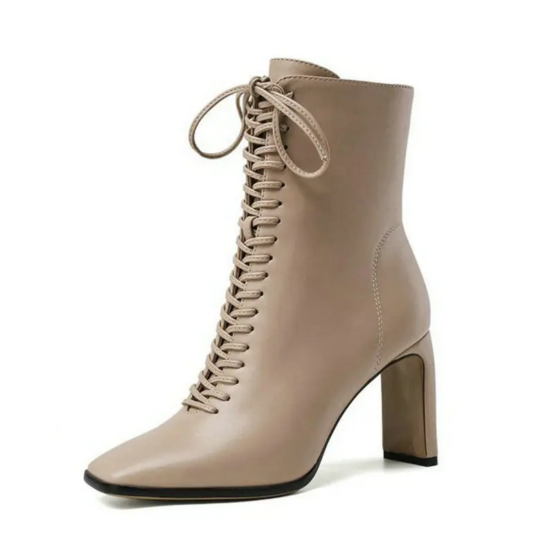 Apricot Blue Women Ankle Boots Square Toe Zipper Women Shoes Thick High Heel Ladies Cross Tied Lady Short Boots Autumn Winter
Apricot Blue Women Ankle Boots Square Toe Zipper Women Shoes Thick High Heel Ladies Cross Tied Lady Short Boots Autumn Winter