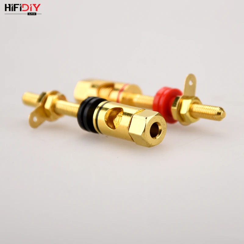 HIFIDIY LIVE 2pcs speaker DIY lengthen terminal connector binding post HIFI amplifier Pure cupper Gold-plated Banana socket | Электроника
