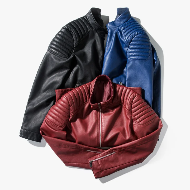 new men's stand collar zipper fashion PU Leather Men's jacket men's jacket 
new men's stand collar zipper fashion PU Leather Men's jacket men's jacket