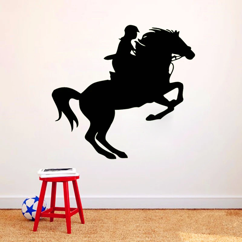 

Женщина всадник стикер стену лошадь домашний Декор Гостиная Спальня украшение стены Искусство фрески наклейки