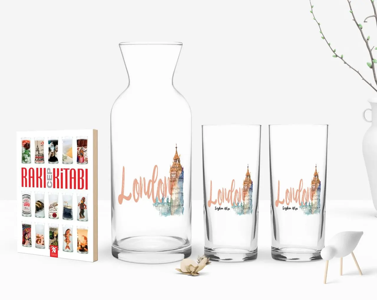 Персонализированные Цветные принты Лондонский дизайн двойной Arrack чашки графин и карманная книжка подарок Seti-2
Персонализированные Цветные принты Лондонский дизайн двойной Arrack чашки графин и карманная книжка подарок Seti-2