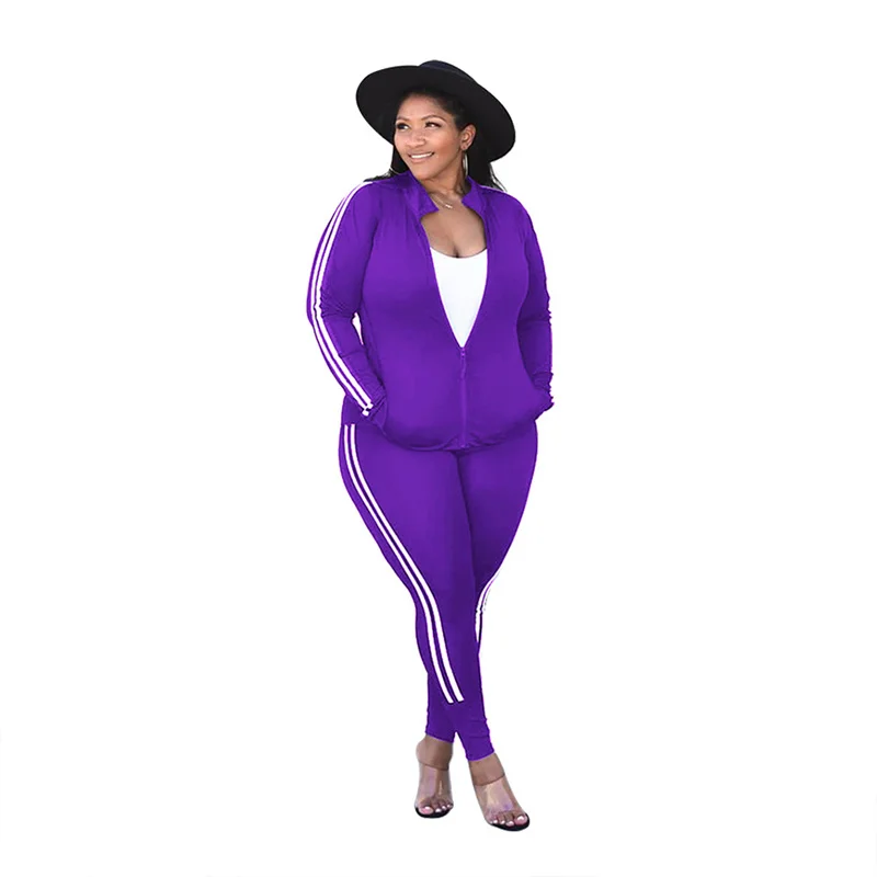 Plus Size Women Two Piece Set Autumn Winter Casual Clothes Long Sleeve Zipper Top Pencil Pants Suit Side Stripe 2 Piece Outfits
Plus Size Women Two Piece Set Autumn Winter Casual Clothes Long Sleeve Zipper Top Pencil Pants Suit Side Stripe 2 Piece Outfits