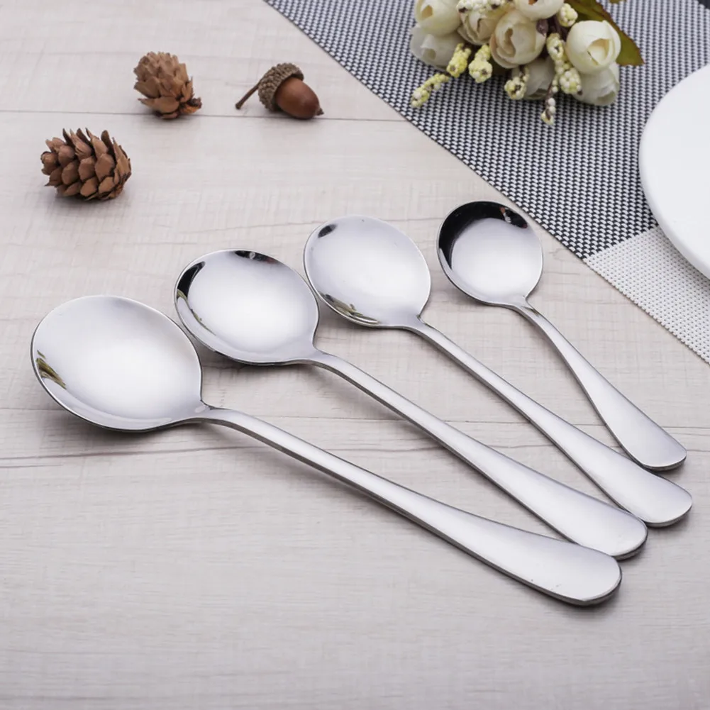 6pcs Stainless Steel Round Spoon Long Handle Thick Dessert Tea Spoon Hotel Western Tableware Soup Spoon Kitchen Accessorie
6pcs Stainless Steel Round Spoon Long Handle Thick Dessert Tea Spoon Hotel Western Tableware Soup Spoon Kitchen Accessorie