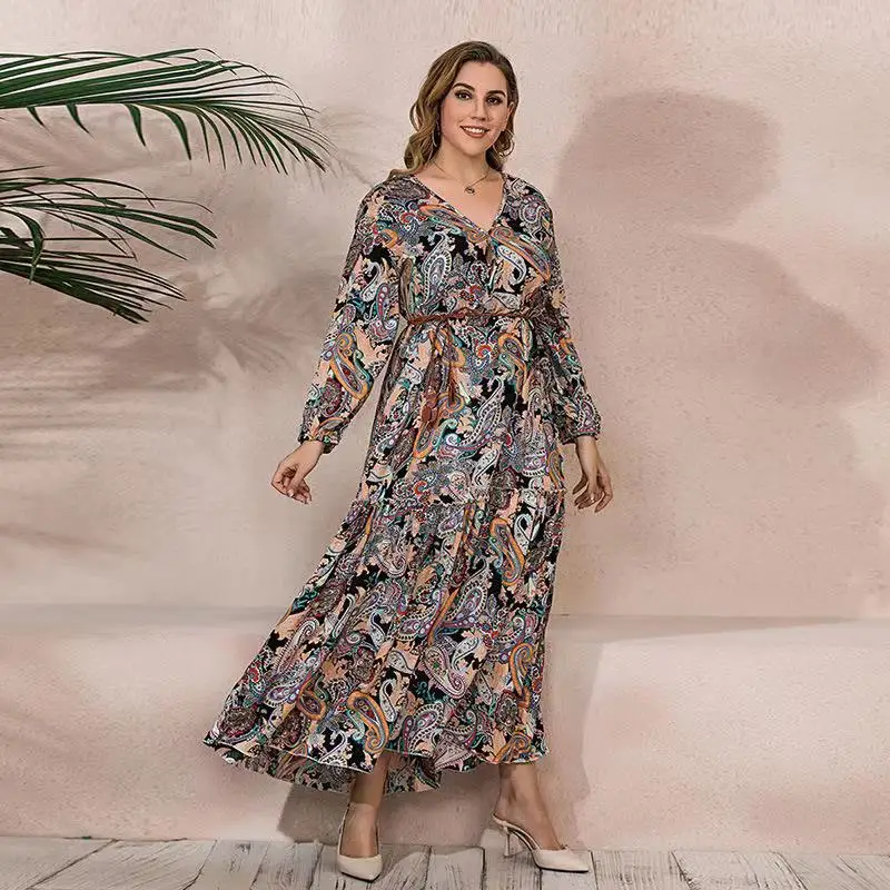 Ladies Clothing European and American Summer New Women's Dresses Large Size Retro Long Sleeve Loose Printed Fashion Skirt WE26
Ladies Clothing European and American Summer New Women's Dresses Large Size Retro Long Sleeve Loose Printed Fashion Skirt WE26