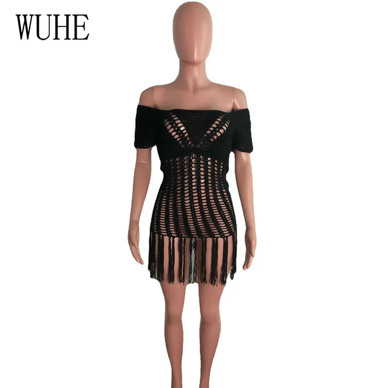 WUHE Tassel Rib Knit Casual Dress Cross Lace Up Bandage Hollow Out Sexy Cover Up Short Sleeve Beach Holiday Party Summer Bodycon
WUHE Tassel Rib Knit Casual Dress Cross Lace Up Bandage Hollow Out Sexy Cover Up Short Sleeve Beach Holiday Party Summer Bodycon