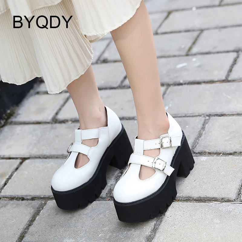 BYQDY Autumn White Sweet Lolita Mary Janes Shoes Woman T-Strap Buckle Comfy Walking Platform Pumps Brand Design High Quality
BYQDY Autumn White Sweet Lolita Mary Janes Shoes Woman T-Strap Buckle Comfy Walking Platform Pumps Brand Design High Quality