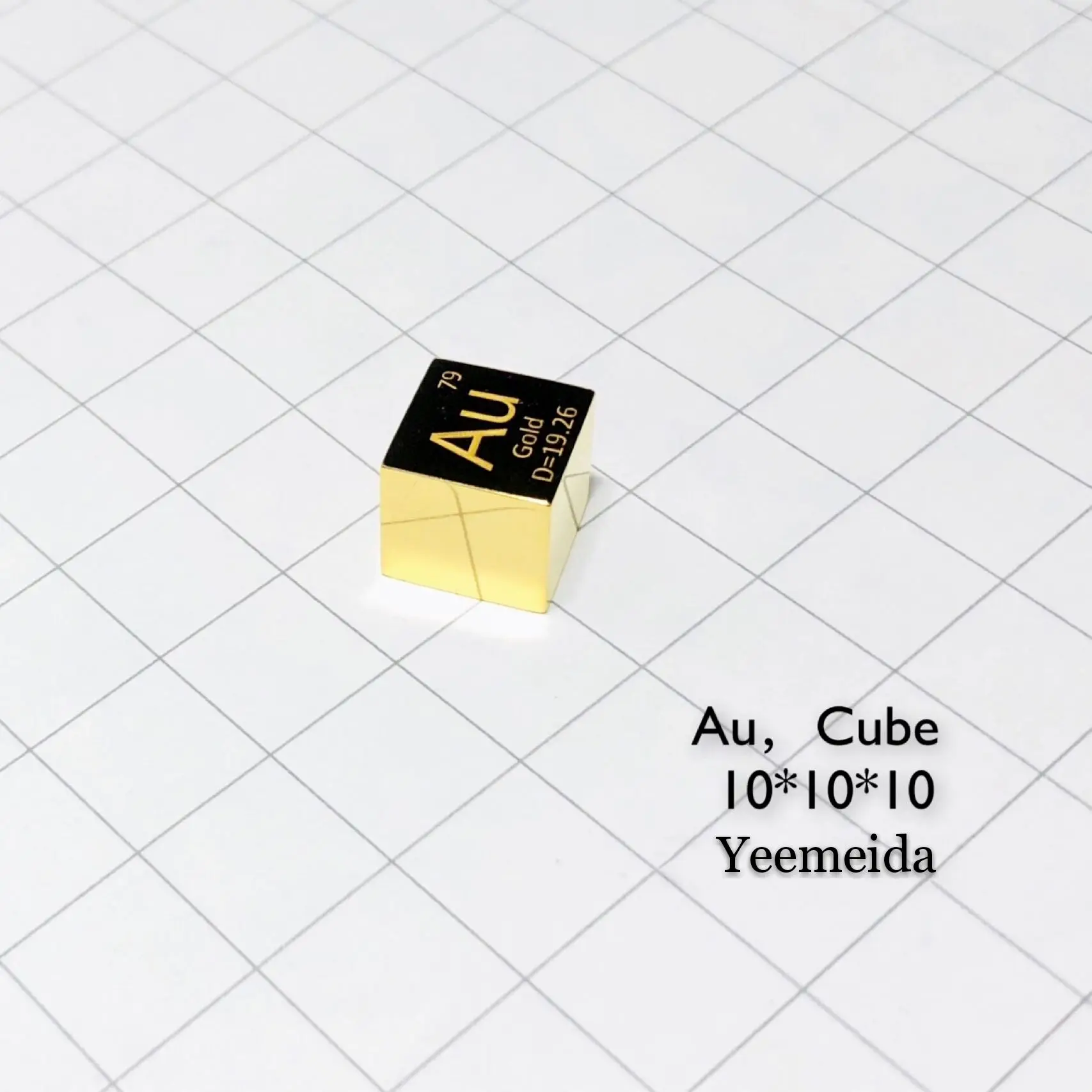 

Au Gold Metal 10mm Density Cube 99.99% Pure for Element Collection
