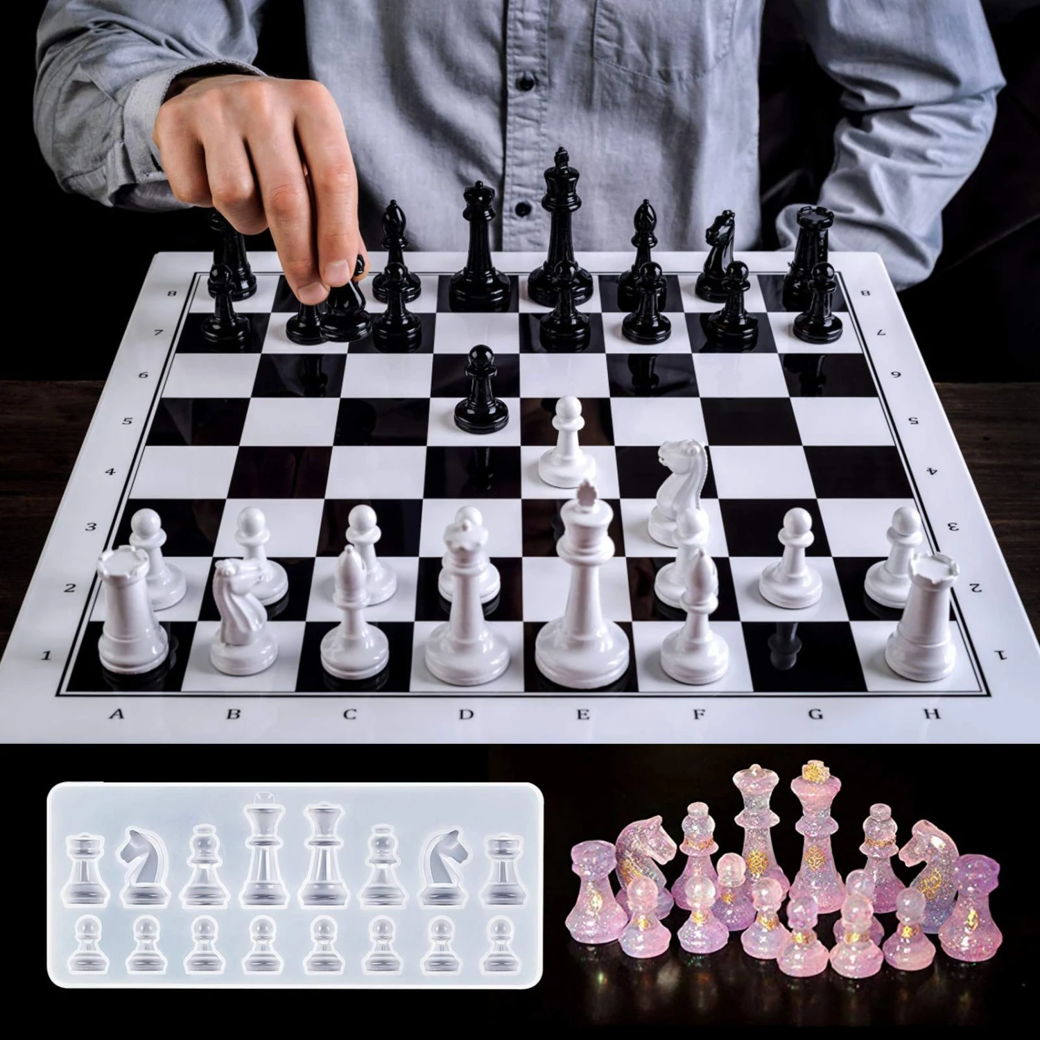 1set Chess Board Silicone Mold Mirror Effect Resin Chessboard Mould Rubber Crystal Glue Epoxy Handmade Crafts Diy Props
1set Chess Board Silicone Mold Mirror Effect Resin Chessboard Mould Rubber Crystal Glue Epoxy Handmade Crafts Diy Props