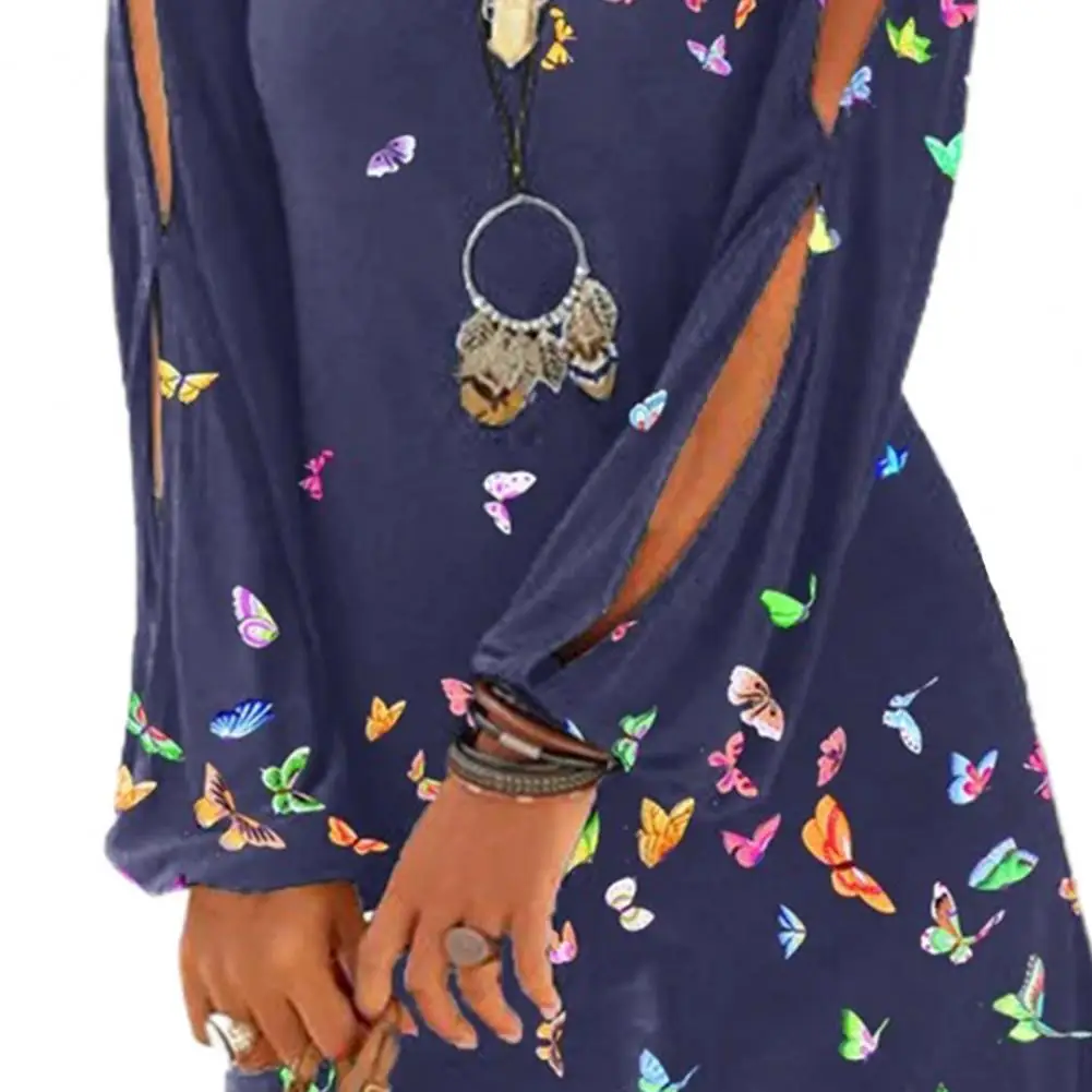 2021 Women Dress Butterfly Print O Neck Hollow Out Long Sleeve Loose Mini Dress for Beach
2021 Women Dress Butterfly Print O Neck Hollow Out Long Sleeve Loose Mini Dress for Beach