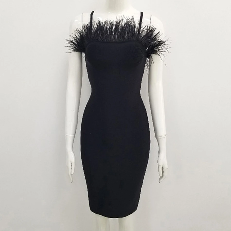 Ailigou Summer 2020 New Women Off-the-shoulder Bandage Dress Sexy Corset Elegant Club Celebrity Banquet Feather Dress Vestidos
Ailigou Summer 2020 New Women Off-the-shoulder Bandage Dress Sexy Corset Elegant Club Celebrity Banquet Feather Dress Vestidos