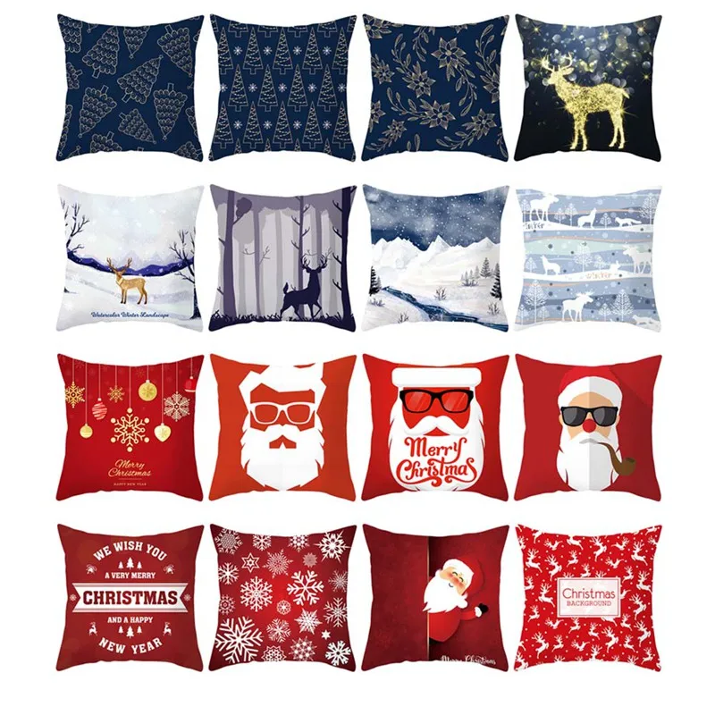 45*45cm Christmas Pillowcase Cushion Cover Red Merry Christmas Printed Polyester Decorative Pillows Sofa Home Bedroom Decoration 
45*45cm Christmas Pillowcase Cushion Cover Red Merry Christmas Printed Polyester Decorative Pillows Sofa Home Bedroom Decoration