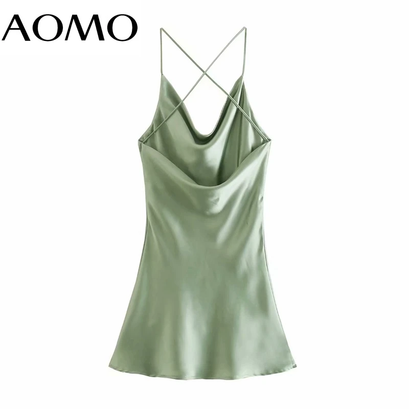 AOMO Women Solid Color Satin Dress Strap Sleeveless 2021 Fashion Lady Sexy Dresses Vestido 3H749A
AOMO Women Solid Color Satin Dress Strap Sleeveless 2021 Fashion Lady Sexy Dresses Vestido 3H749A