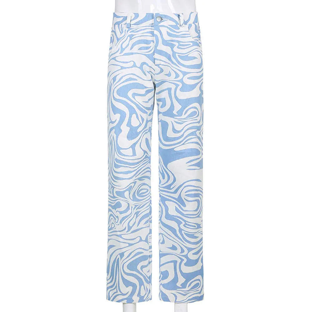 Casual Zebra Print High Waist Pants Women Fashion Skinny Long Trousers Ladies Blue Straight With Pocket Korean Style Sweatpants
Casual Zebra Print High Waist Pants Women Fashion Skinny Long Trousers Ladies Blue Straight With Pocket Korean Style Sweatpants