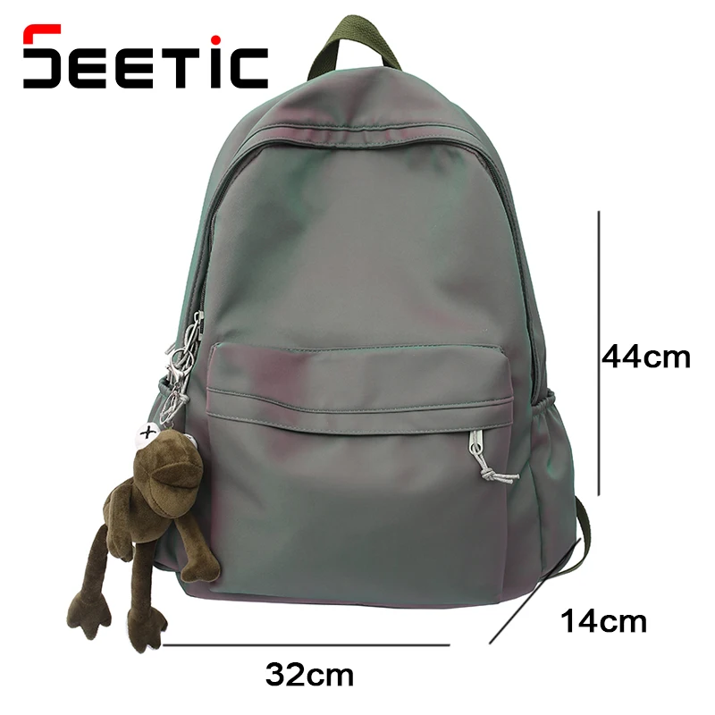 SEETIC 2021 New Student Backpack Waterproof School Bag Solid Color Nylon Backpack Female High Capacity Travel Laptop Bag Unisex
SEETIC 2021 New Student Backpack Waterproof School Bag Solid Color Nylon Backpack Female High Capacity Travel Laptop Bag Unisex
