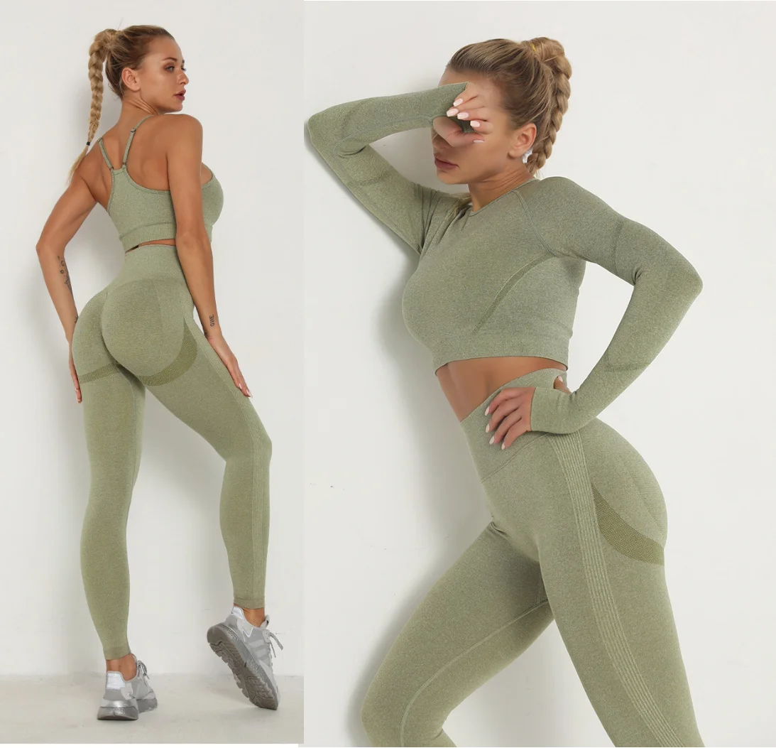 Seamless Women Sport Set For Gym Long Sleeve Top High Waist Belly Control Leggings Clothes Seamless Sport Suit Sexy Booty Girls
Seamless Women Sport Set For Gym Long Sleeve Top High Waist Belly Control Leggings Clothes Seamless Sport Suit Sexy Booty Girls