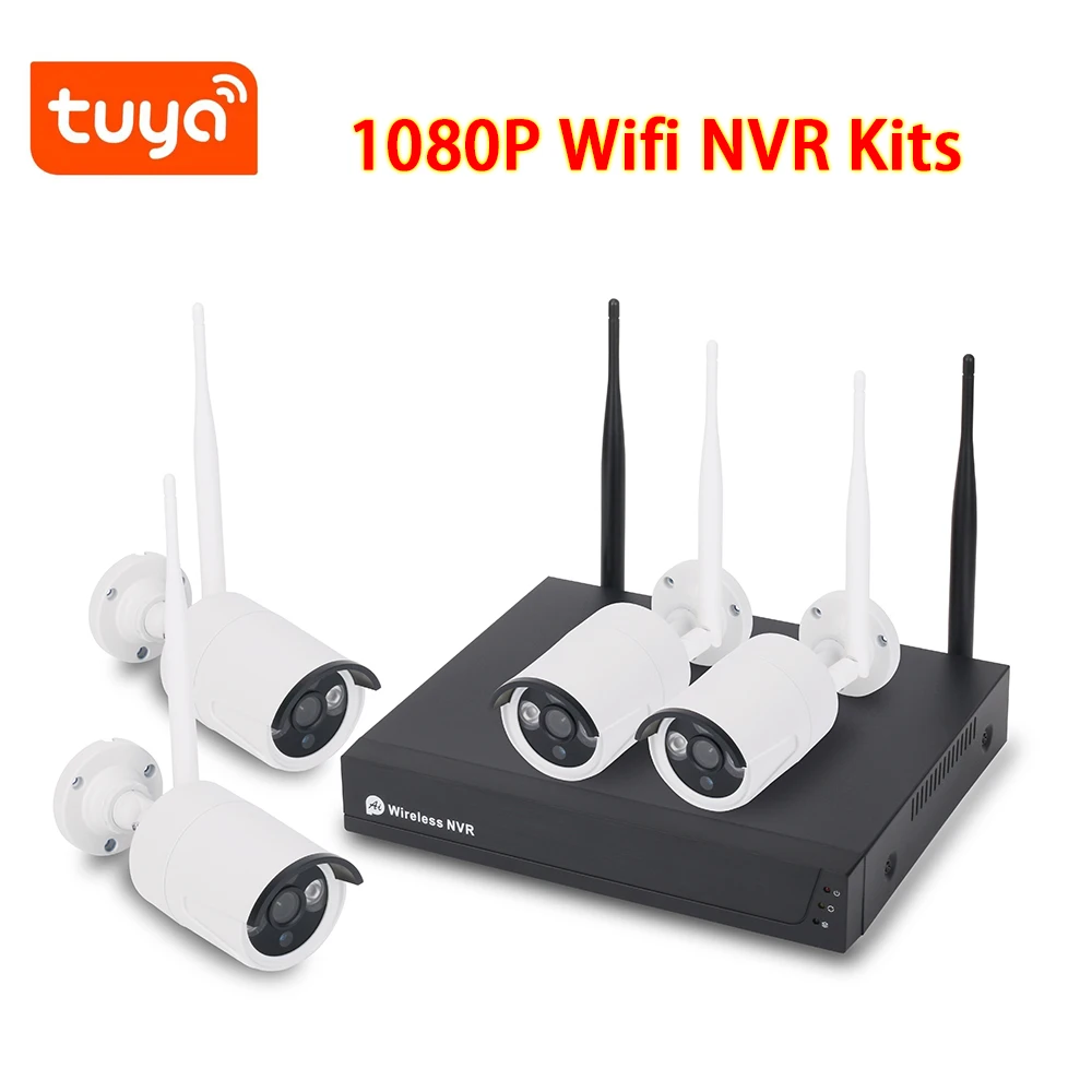 Tuya H.265 2MP HD Wireless CCTV System Waterproof WIFI IP Security Camera 4CH 1080P NVR Video Surveillance Kits
Tuya H.265 2MP HD Wireless CCTV System Waterproof WIFI IP Security Camera 4CH 1080P NVR Video Surveillance Kits