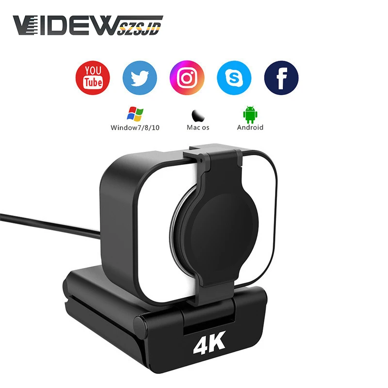 4K Webcam 1080P HD Web Camera With Mic Tripod For PC,Autofocus Fill Light Camera for Live Broadcast Video Calling Conference
4K Webcam 1080P HD Web Camera With Mic Tripod For PC,Autofocus Fill Light Camera for Live Broadcast Video Calling Conference