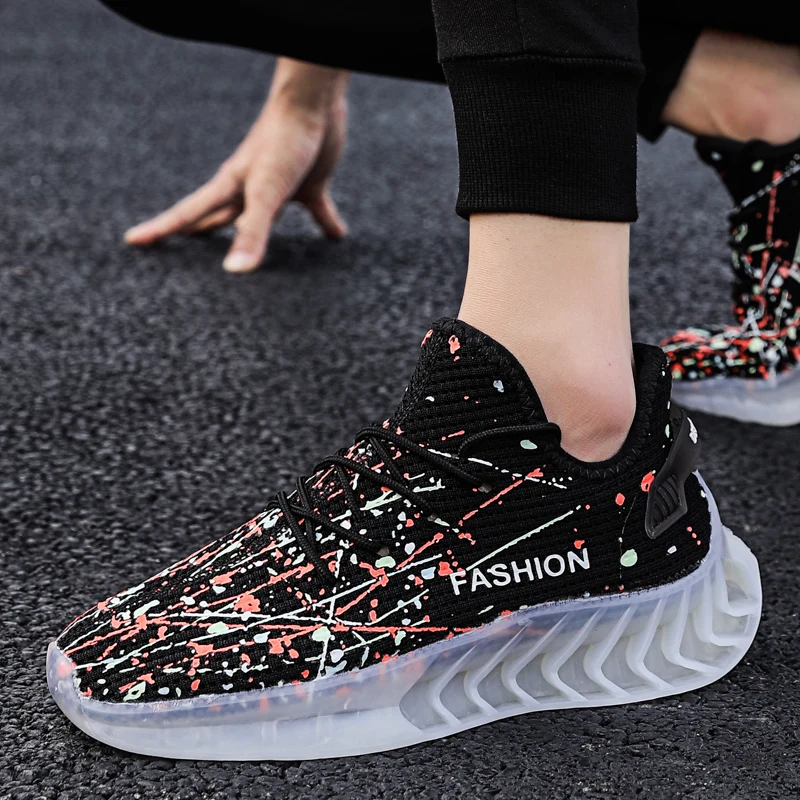 Men Casual Shoes Luminous Flying Woven Breathable Sneakers Outdoor Lightweight Anti-skid Shock Absorption Zapatillas Hombre
Men Casual Shoes Luminous Flying Woven Breathable Sneakers Outdoor Lightweight Anti-skid Shock Absorption Zapatillas Hombre