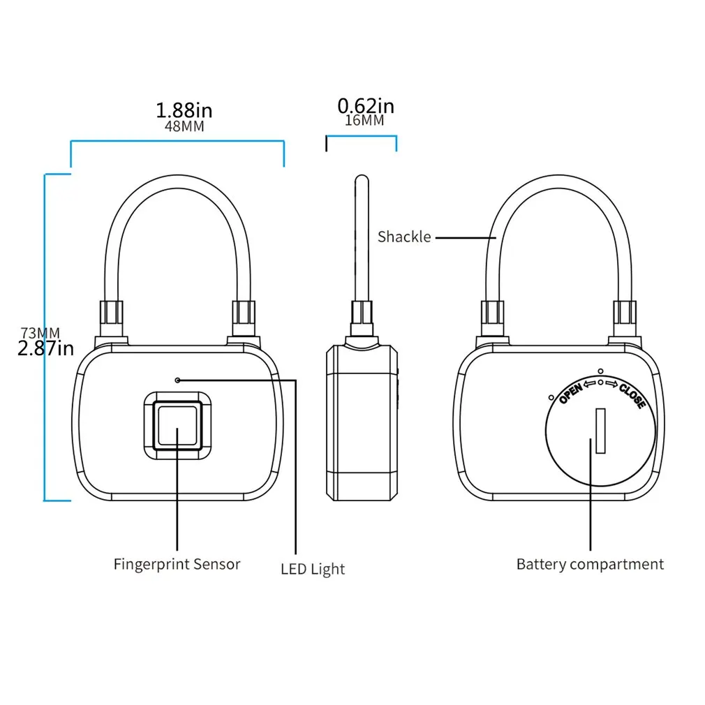 Mini Unlock Rechargeable Smart Lock Keyless Waterproof Fingerprint Lock Anti-Theft Security Padlock Door Luggage Backpack Lock
Mini Unlock Rechargeable Smart Lock Keyless Waterproof Fingerprint Lock Anti-Theft Security Padlock Door Luggage Backpack Lock