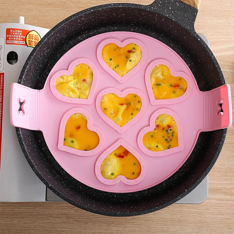 Egg Pancake Ring Maker Mold Red Purple Pink Silicone Seven-hole Fried Egg Star Heart Moulds for Breakfast Kitchen Accessories
Egg Pancake Ring Maker Mold Red Purple Pink Silicone Seven-hole Fried Egg Star Heart Moulds for Breakfast Kitchen Accessories