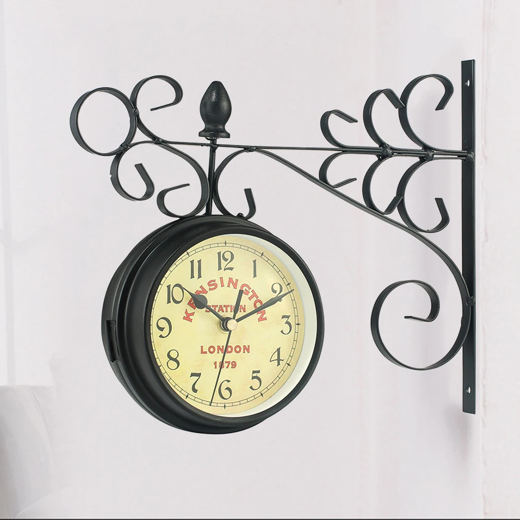Art Design Double Sided Wall Clock Train Station Brackets Wall Side for Home
Art Design Double Sided Wall Clock Train Station Brackets Wall Side for Home