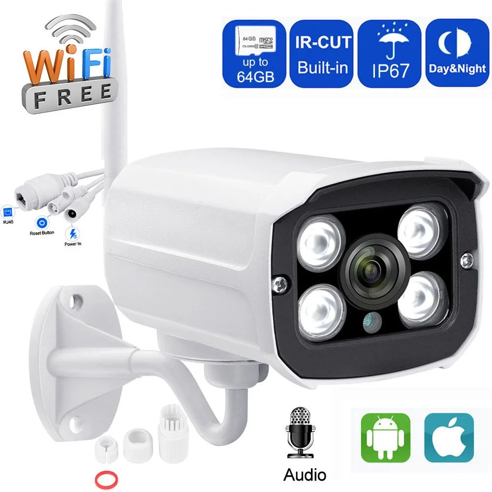 IP камера цилиндрическая 720P Wi Fi со слотом для SD карты|Камеры видеонаблюдения| |