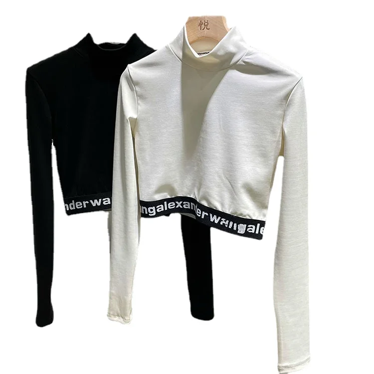 2021 New Fashion Brand High Collar Letter Logo Stretch Tight Short Top Women's Bottoming Shirt
2021 New Fashion Brand High Collar Letter Logo Stretch Tight Short Top Women's Bottoming Shirt