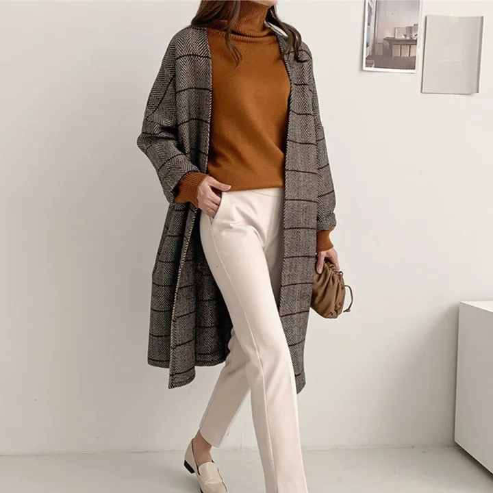 Plover case cardigan coat female long autumn winter round collar over-the-knee herringbone twill cloth coat dust coat big yards
Plover case cardigan coat female long autumn winter round collar over-the-knee herringbone twill cloth coat dust coat big yards