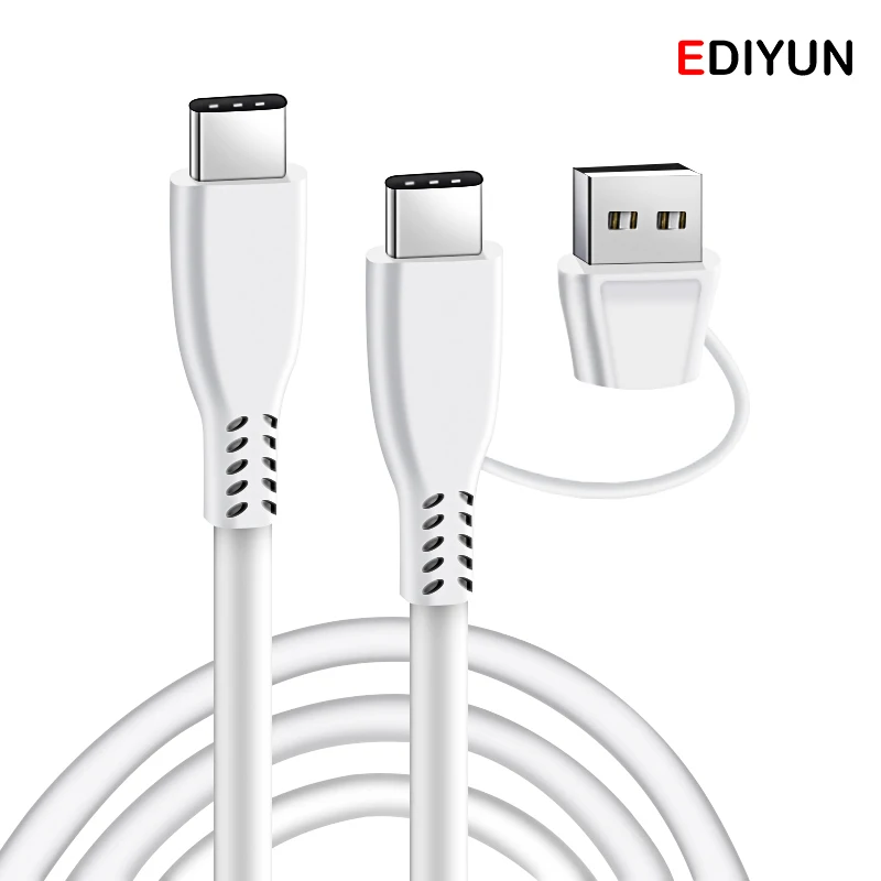 EDIYUN 2 In 1 USB C to USB Type C Cable for Macbook Pro iPad PD 60W Cable for Samsung Huawei Xiaomi Quick Charge USB-C Cables
EDIYUN 2 In 1 USB C to USB Type C Cable for Macbook Pro iPad PD 60W Cable for Samsung Huawei Xiaomi Quick Charge USB-C Cables